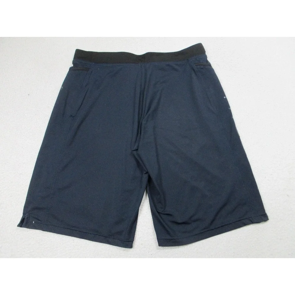 HYLETE Shorts Mens Medium Blue Athletic Training Zip Pocket Drawstring 12 Inseam